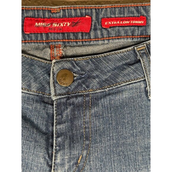 Miss Sixty Jeans Vintage Y2K 
Extra Low Tommy Flare Size 31 Dark Wash - Picture 4 of 16